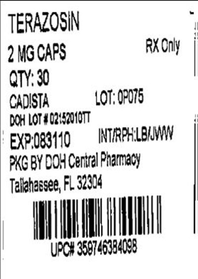 Terazosin HCl 2 mg Caps (Terazosin 2mg(cadista))